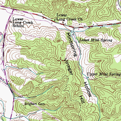 Topographic Map of Vinegar Hill, TN