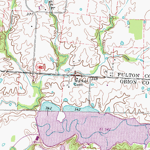 Topographic Map of Walker Cemetery, TN