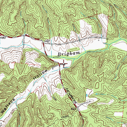 Topographic Map of Wallace Hollow, TN