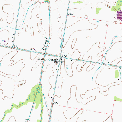 Topographic Map of Walnut Corner Church, TN