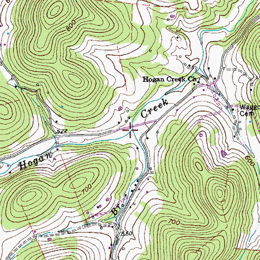Topographic Map of Ward Branch, TN