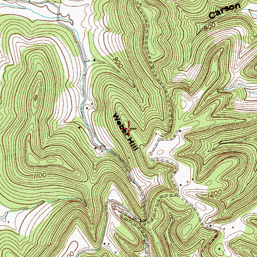 Topographic Map of Weber Hill, TN