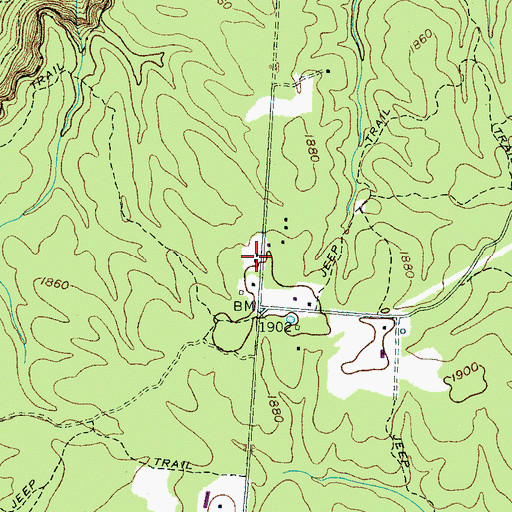 Topographic Map of Whispering Pines School, TN