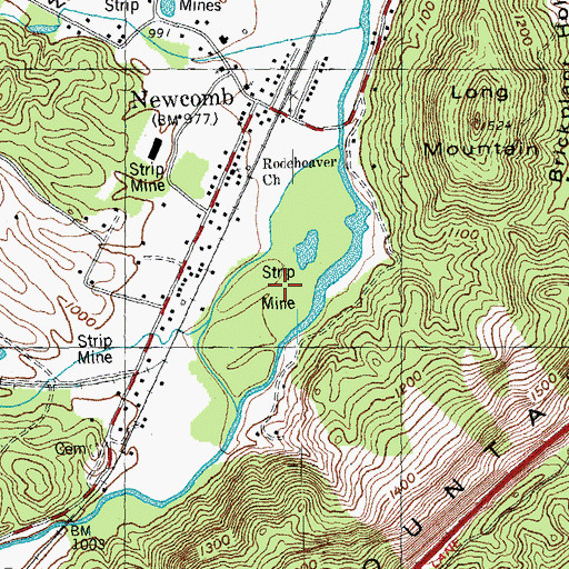 Topographic Map of Whistle Creek, TN