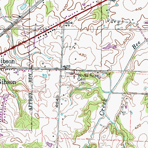 Topographic Map of White Rose Cemetery, TN
