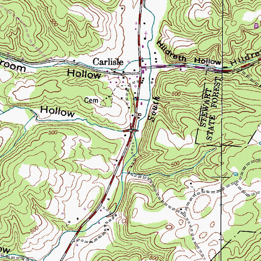 Topographic Map of Whitedirt Hollow, TN