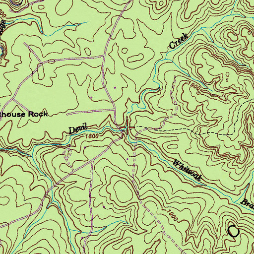 Topographic Map of Whiteoak Branch, TN