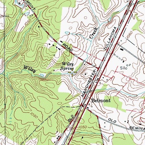 Topographic Map of Wiley Spring, TN