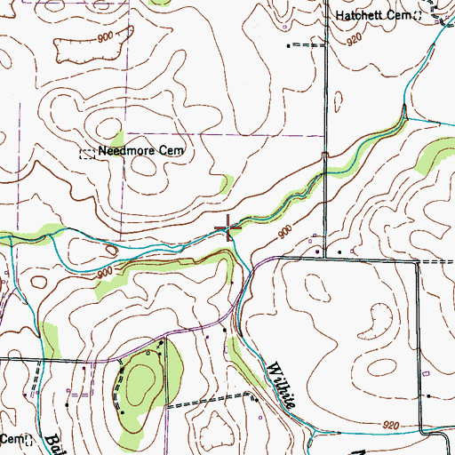 Topographic Map of Wilhie Creek, TN