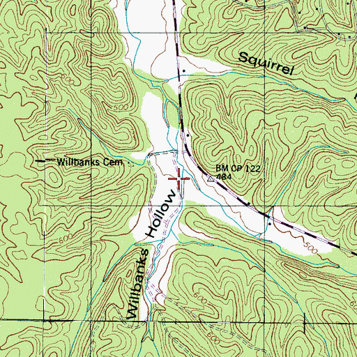 Topographic Map of Willbanks Hollow, TN