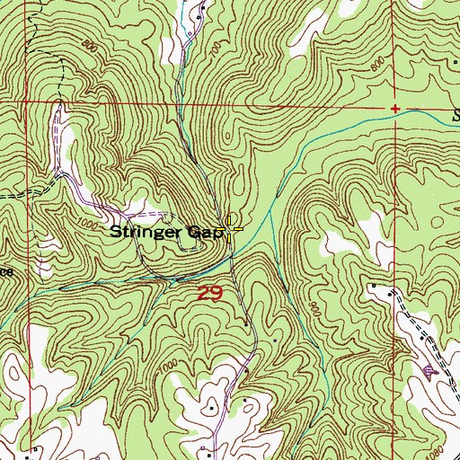 Topographic Map of Stringer Gap, AL
