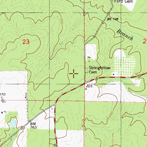 Topographic Map of Stringfellow Cemetery, AL