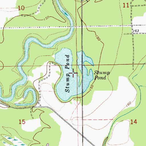 Topographic Map of Stump Pond, AL