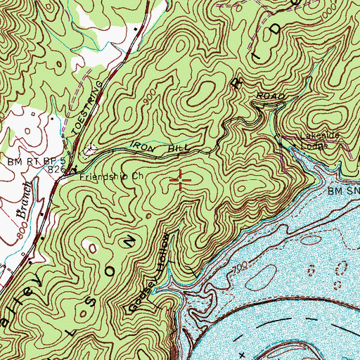 Topographic Map of Wilson Ridge, TN