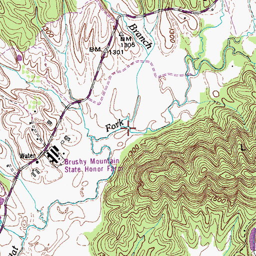Topographic Map of Winchester Branch, TN