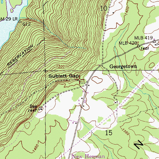 Topographic Map of Sublett Gap, AL