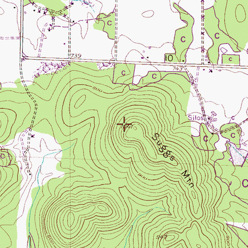 Topographic Map of Suggs Mountain, AL