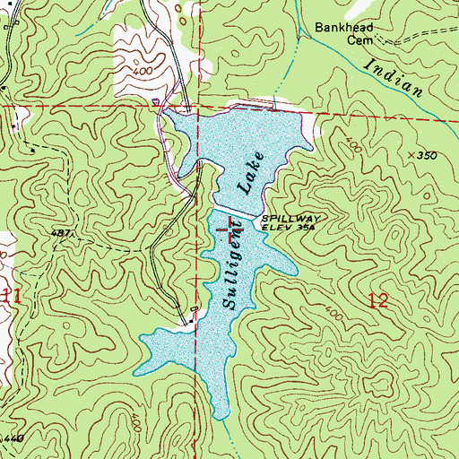 Topographic Map of Sulligent Lake, AL