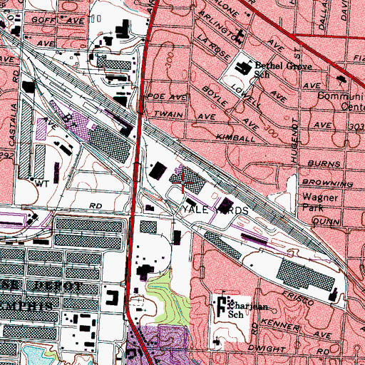 Topographic Map of Yale Yards, TN