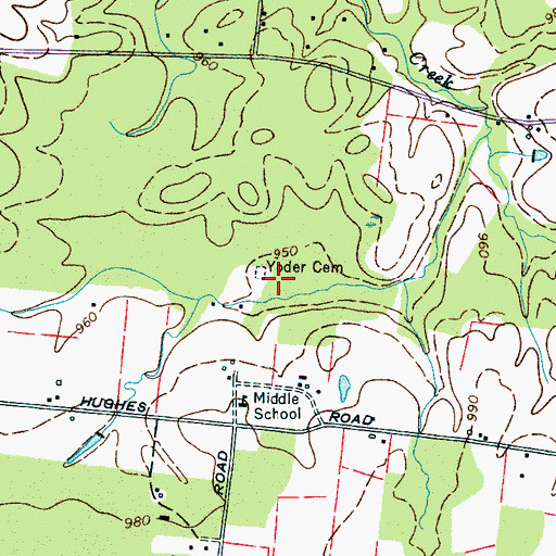 Topographic Map of Yoder Cemetery, TN