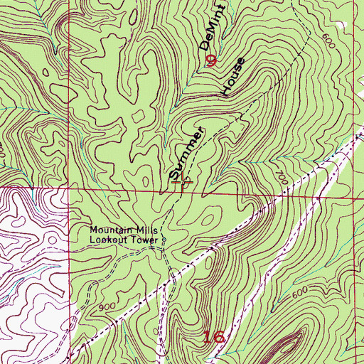 Topographic Map of Summer House Mountain, AL