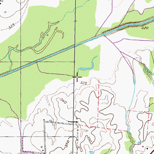 Topographic Map of Cane Creek, TN