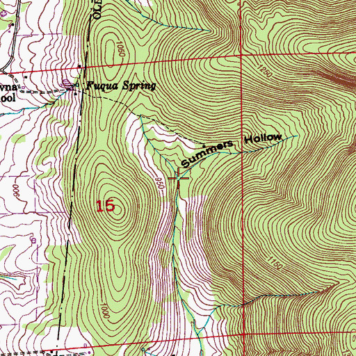 Topographic Map of Summers Hollow, AL