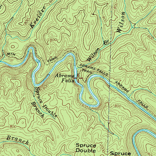 Topographic Map of Abrams Falls, TN
