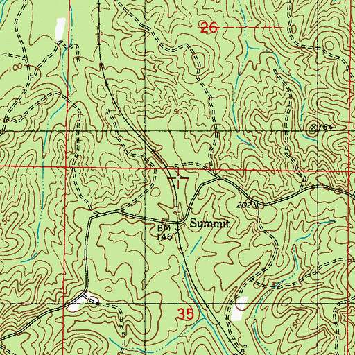 Topographic Map of Summit, AL