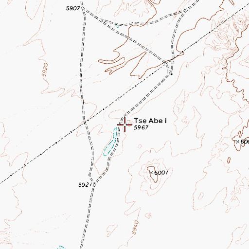 Topographic Map of Tse Abe I, AZ