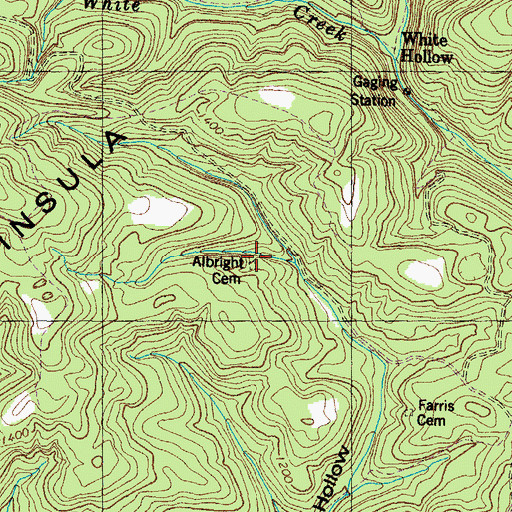 Topographic Map of Albright Cemetery, TN