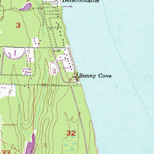 Topographic Map of Sunny Cove, AL