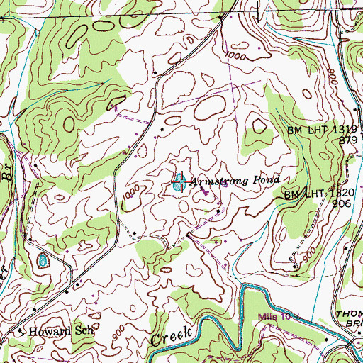 Topographic Map of Armstrong Pond, TN