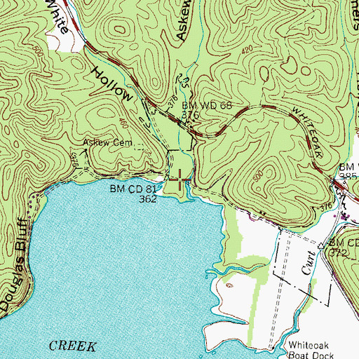 Topographic Map of Askew Hollow, TN