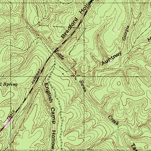 Topographic Map of Auntney Hollow, TN