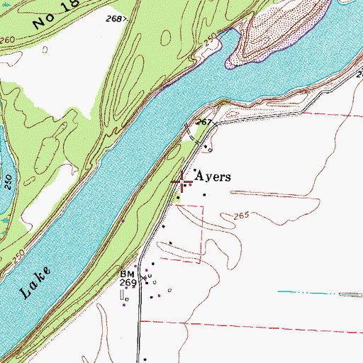 Topographic Map of Ayers, TN