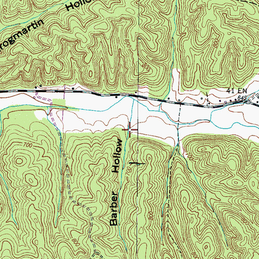 Topographic Map of Barber Hollow, TN
