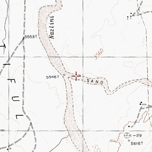 Topographic Map of Tse Deeshzhaai Wash, AZ