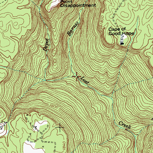 Topographic Map of Barnes Branch, TN