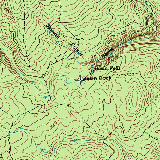 Topographic Map of Basin Rock, TN