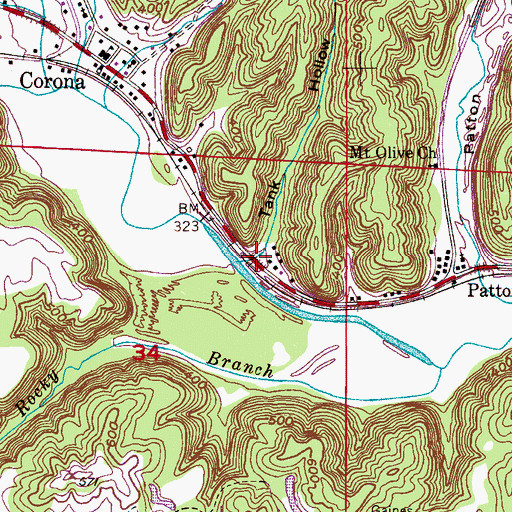 Topographic Map of Tank Hollow, AL