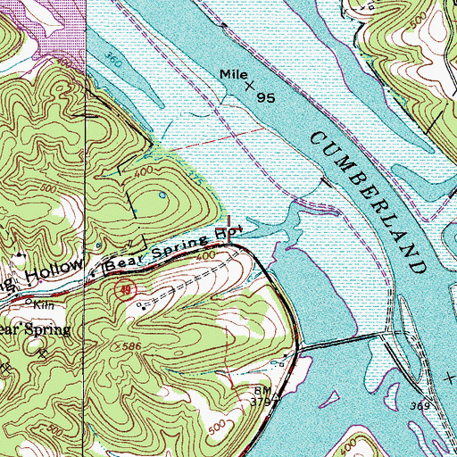 Topographic Map of Bear Spring Hollow, TN