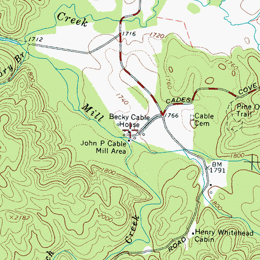 Topographic Map of Becky Cable House, TN