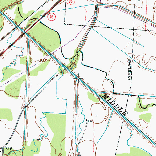 Topographic Map of Beech Creek, TN