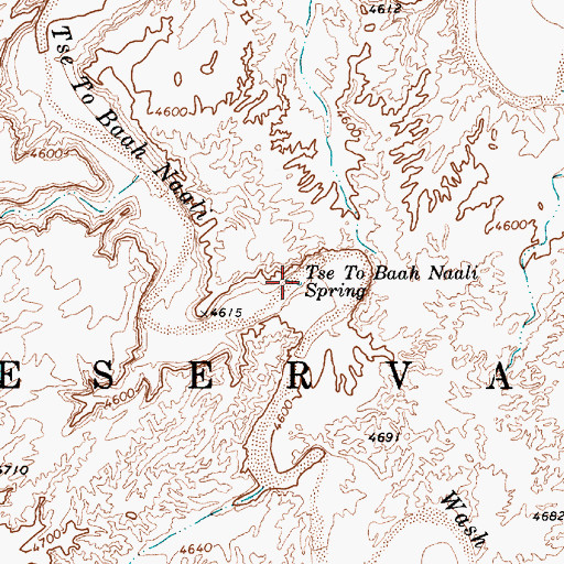 Topographic Map of Tse To Baah Naali Spring, AZ