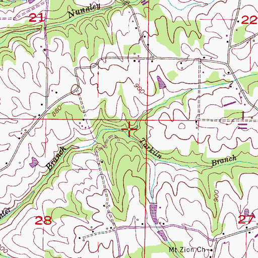 Topographic Map of Tarkiln Branch, AL