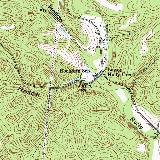 Topographic Map of Berlin Hollow, TN