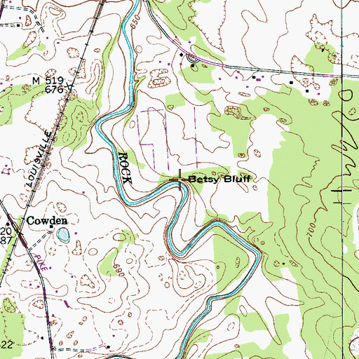 Topographic Map of Betsy Bluff, TN