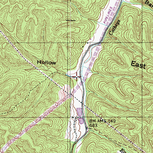 Topographic Map of Betts Hollow, TN