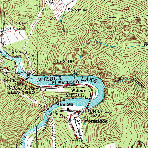 Topographic Map of Big Laurel Branch, TN